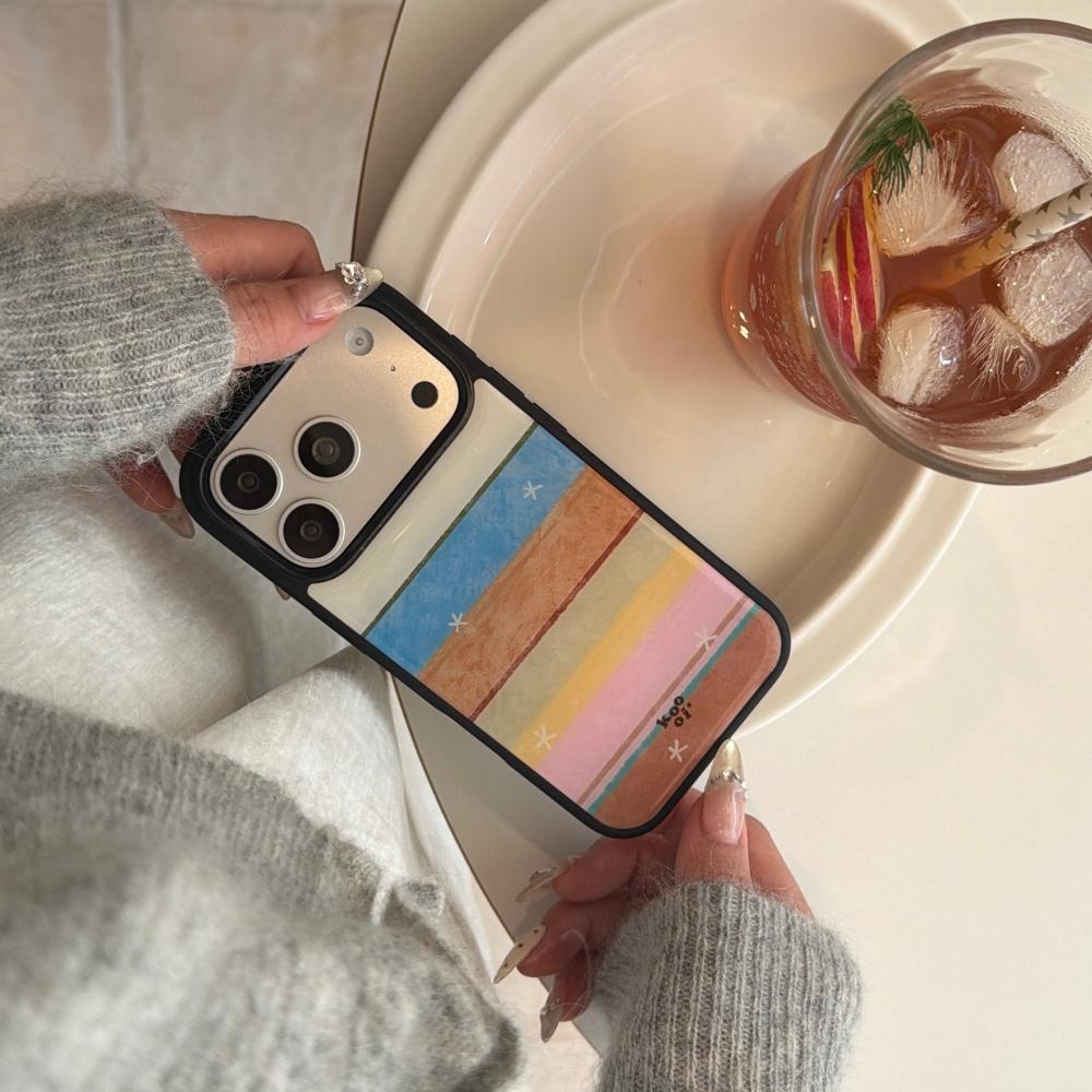 Ins Color Graffiti Striped Stars for Iphone17promax Apple 16 Phone Case 15pm New 14pro Girl Heart 17 Internet Celebrity All-inclusive
