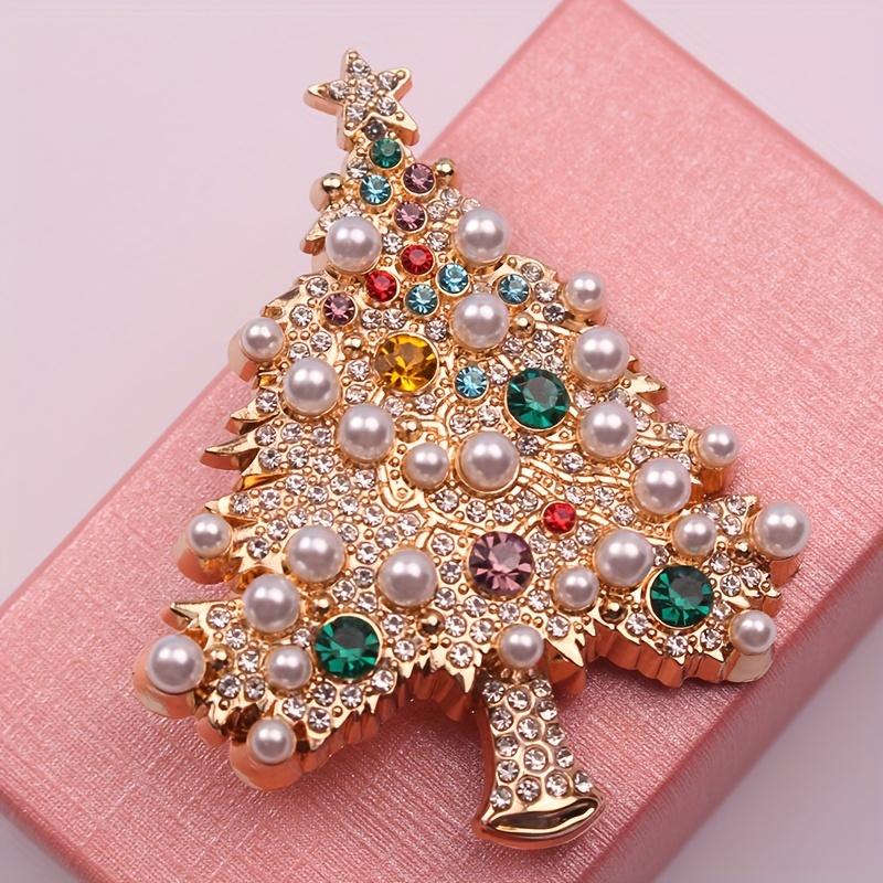 Pearl Christmas Tree Brooch, Women'S Fashionable And Versatile Clothing Chest Flower, Holiday Atmosphere Jewelry Brooch