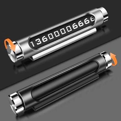 Targa girevole con numero di telefono, adesivi in alluminio per parcheggio temporaneo, auto, parcheggio universale, accessori per auto