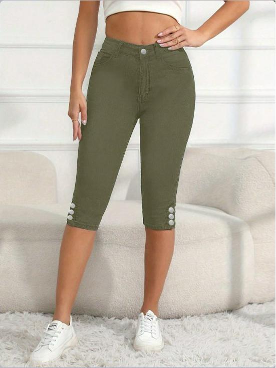 European Women's Versatile Cropped Skinny Jeans