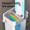 Microfiber Flat Floor Mop with Bucket Set. Square Bucket Body, Stainless Steel Handle,  Household Cleaning System