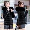 Short cotton-padded clothes, women's big fur collar, slim and thin, removable hat, warm and velvet, small cotton-padded jacket.