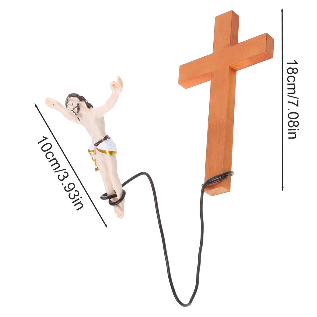 Decorazione Innovativa Croce Bungee Jumping Figura Gesù Cristo Croce in Legno Pezzi d'Arte Religiosa Artigianato in Resina per Decorazione Casa