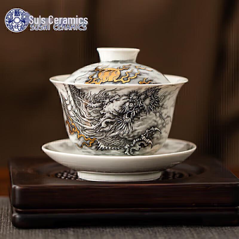 

Su s Heritage Ceramic Ink Dragon Gaiwan
