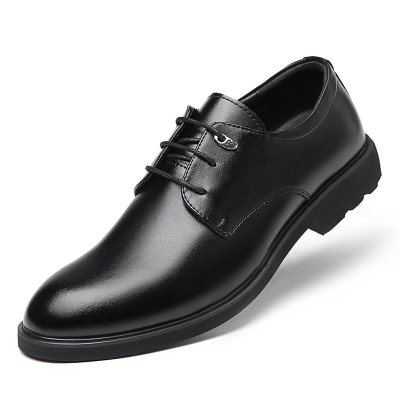 Large Size Business Leather Shoes Men's 2025 Spring New Men's Leather Casual Dress Leather Shoes Men's Derby Men's Shoes