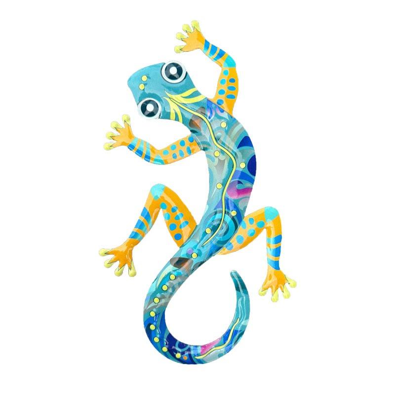 1pc Creative Iron Art Colorful Lizard Wall Hanging Home Metal Crafts Colorful Gecko Wall Decoration