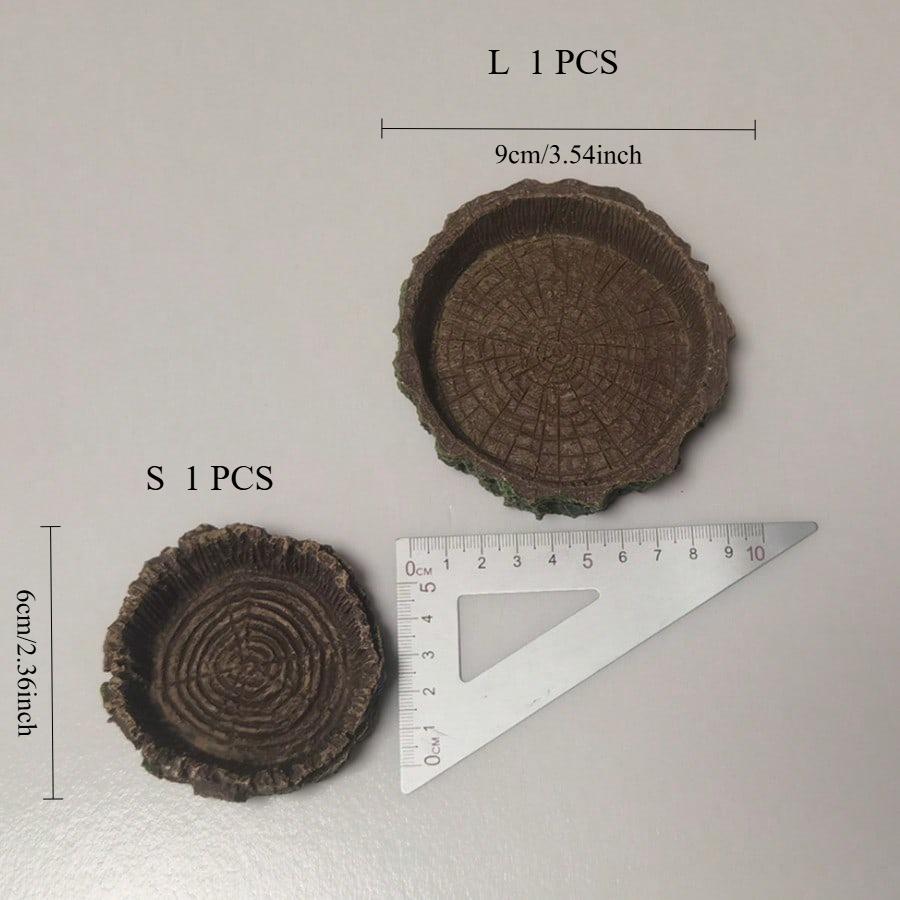 

1 шт. Миска для еды и воды для рептилий в форме пня, из смолы, декор для террариума, для ящериц, змей, маленьких или больших размеров Diameter 6CM