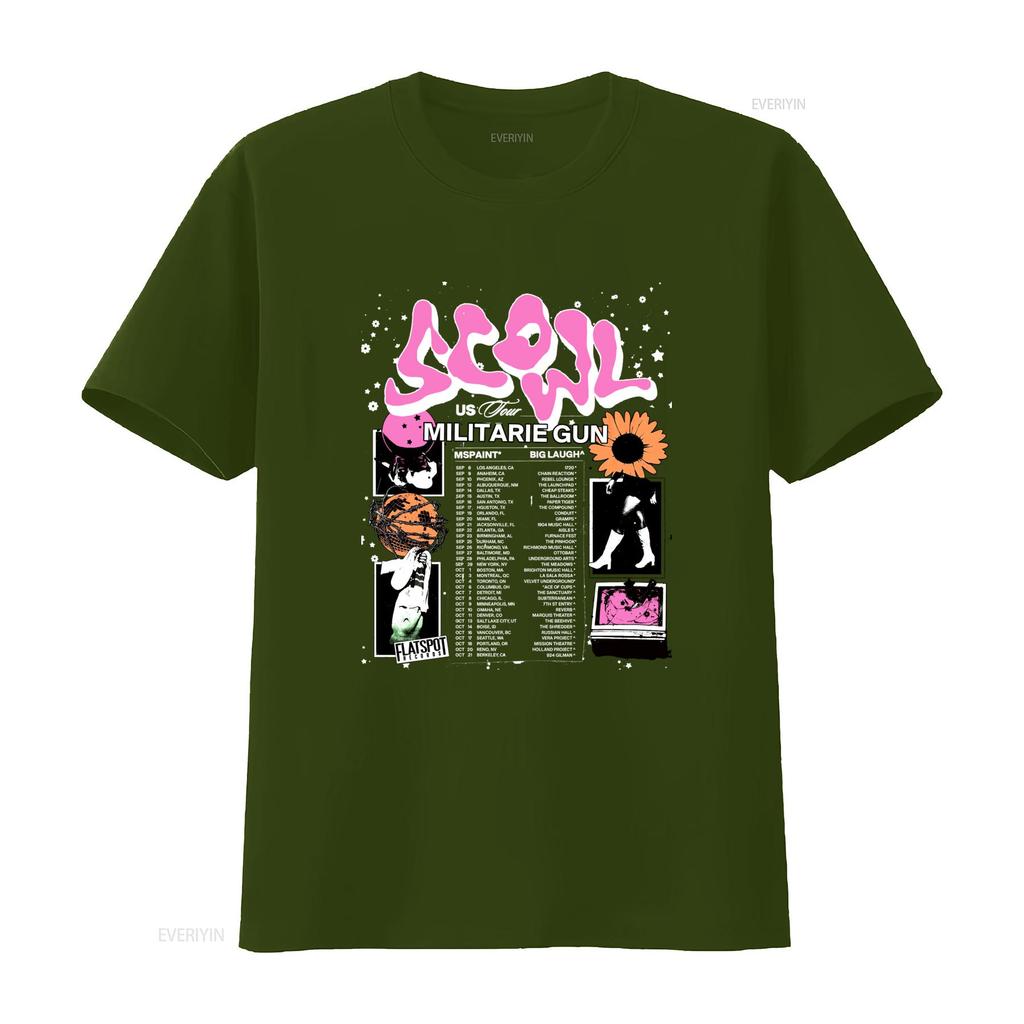 Scowl and Militarie Gun US Tour 2023 Erwachsenes T-Shirt mit Daten Band Kunst vintage Gewaschen Leicht Weich Dehnbar Stilvolle Grafik
