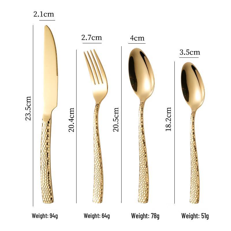 Abay Hammered Stainless Steel Dinnerware Set