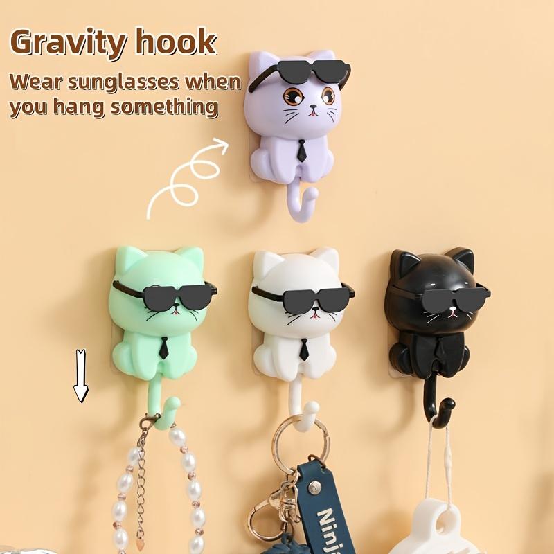 1pc Dog Leash Hanger Puppy Gift Dog Wall Hook Creative Cartoon Cat Key Hook, with Gravity-Induced Glasses Feature