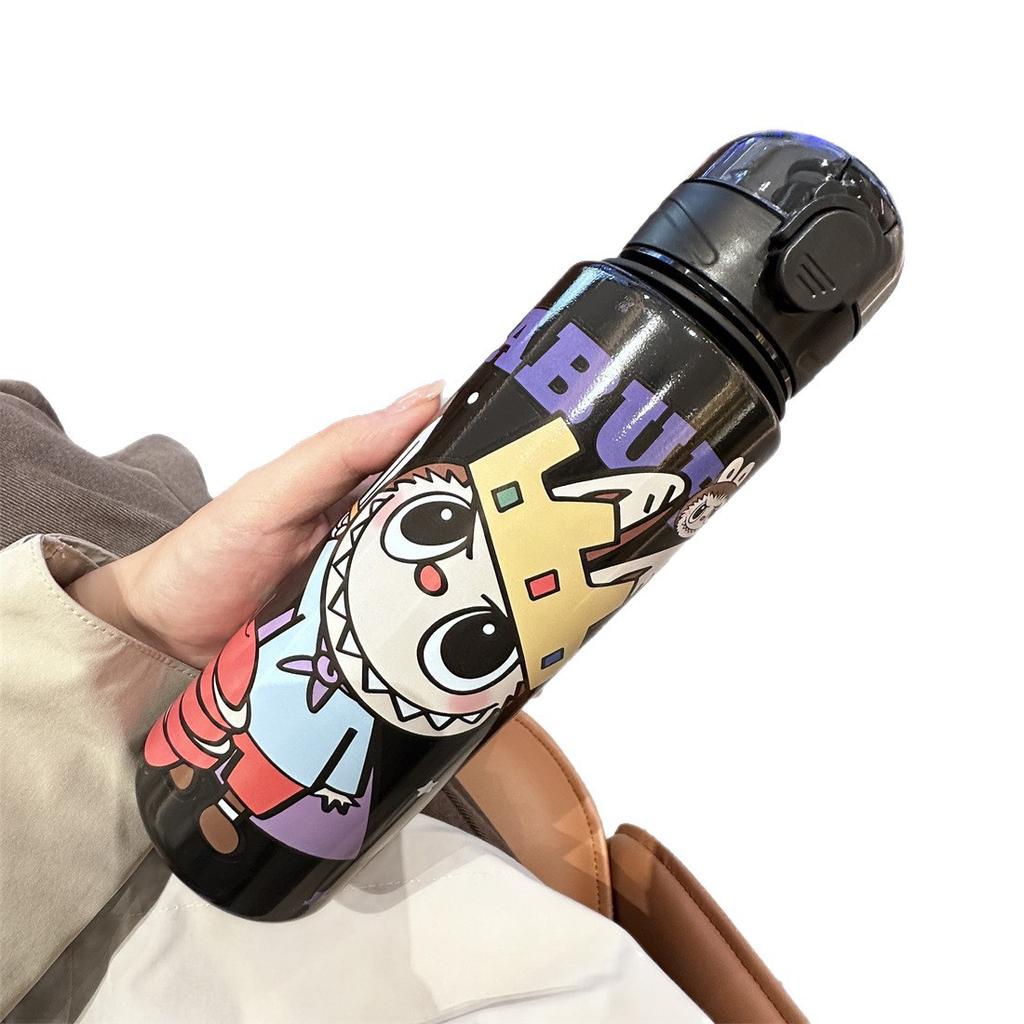 Cute Water Cup Bounce Cover Portable Car Cup Slender Water Cup