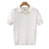 Short-Sleeved Knitted Sweater Men'S Senior Business Style Polo Shirt V-Neck Slim-Fit Korean Version