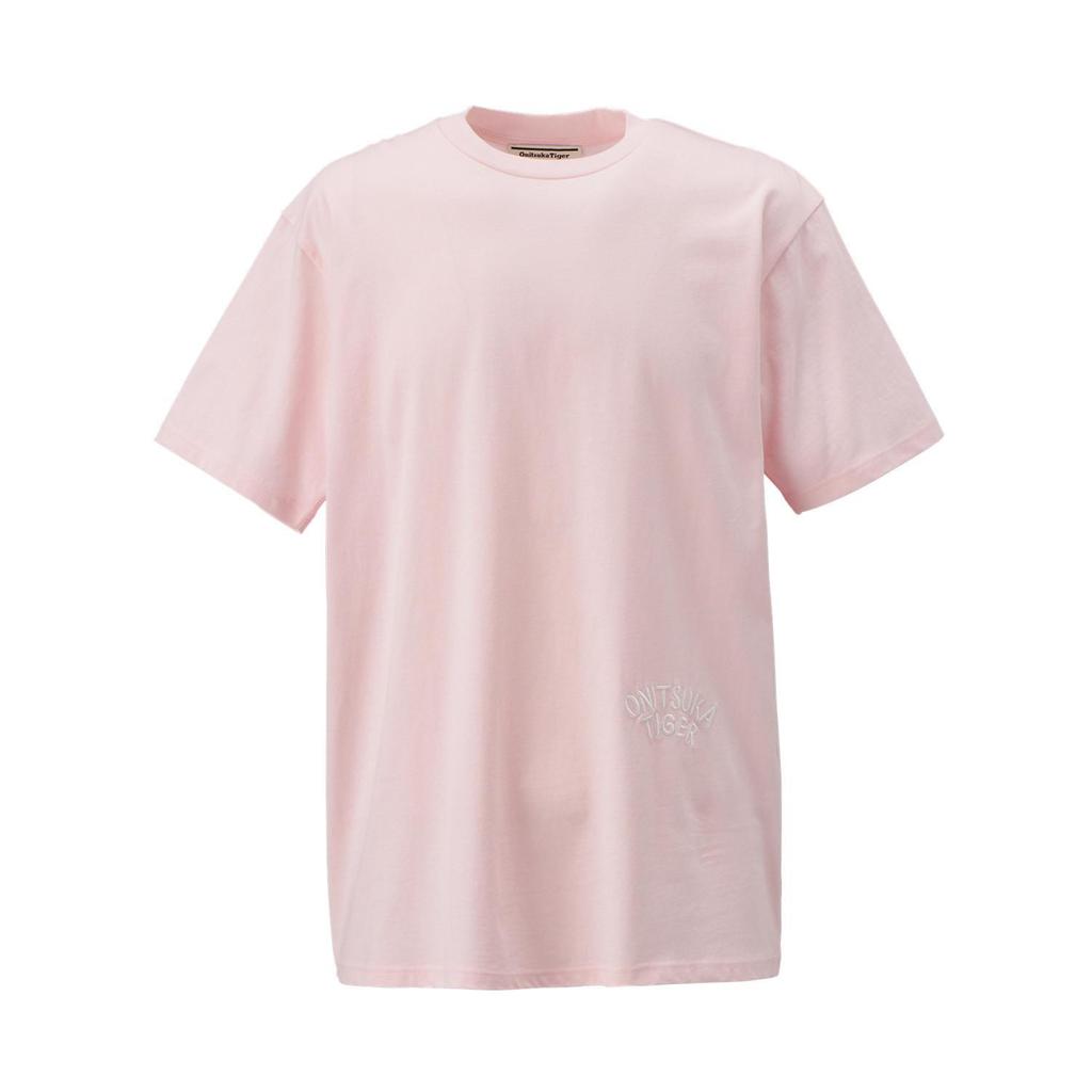 ONITSUKA TIGER SS24 Creative Round Neck Casual Printed Short Sleeve T-Shirt Unisex Tops Light-Pink 2183B150-700