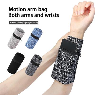 Zipper Running Bag Wrist Wallet Pouch Wrist Bag Basketball Yoga Wristband Sweatband Sports Arm Bag for Key Card Storage Case