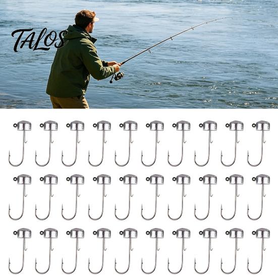 Small Fishing Tackle 50Pcs Metal Hooks Set, 3.5/5/7/10/14g Jig Head Hook, Heavy Outdoor Gear Duty Fish Hook with Barbs for Freshwater Saltwater
