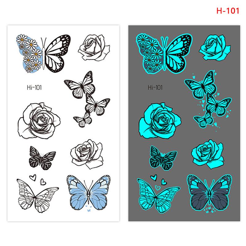 

Временная татуировка бабочки Nightglow для женщин, боди-арт, живопись, татуировка на руку, наклейка as the picture