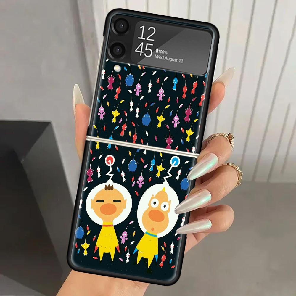 

Game P-PikminS 4 Hard PC Phone Case For Samsung Galaxy Z Flip 7 6 5 4 3 Black ZFlip7 ZFlip6 Flip5 Flip4 Flip3 5G Print Cover Samsung Z Flip 7