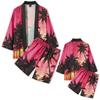 2026 New national style Hawaiian vacation ukiyo-e painted seven-quarter-sleeved Taoist robe 3D printed carp kimono cape