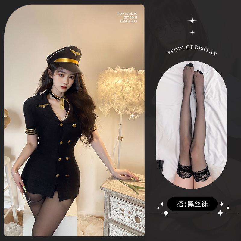Fun lingerie stewardess uniform seduction slim sexy nightclub performance suit instructor