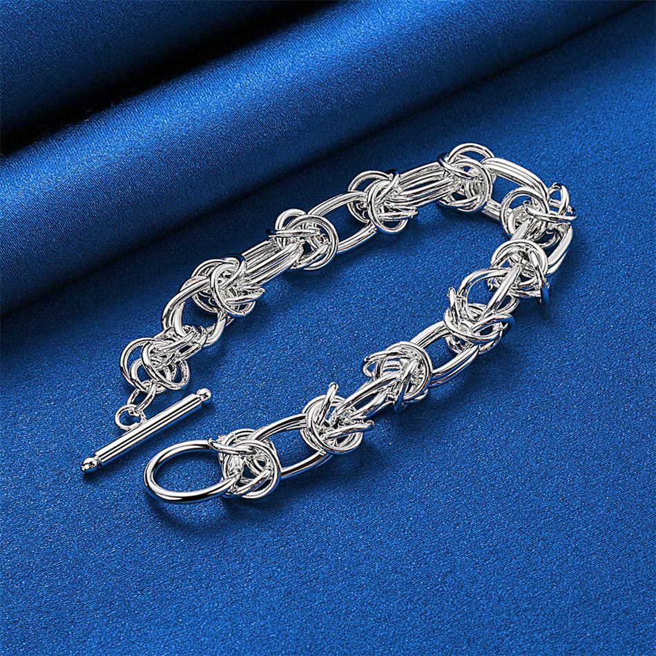 925 sterling silver 8-inch exquisite woven bracelet, fashionable men's and women's party wedding accessories and accessories
