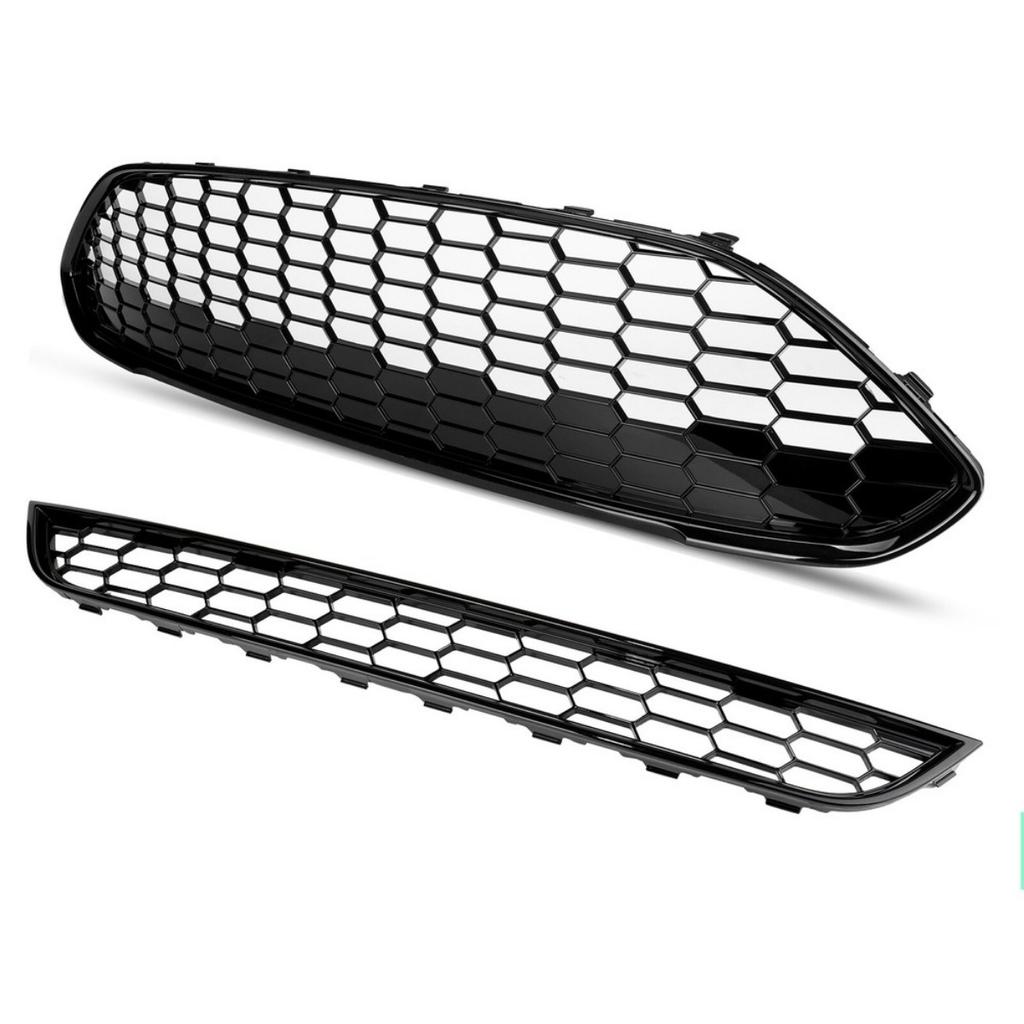 Front Bumper Centre Grille For Ford Fiesta Zetec-S JA8 MK7 7.5 2013-2017 Front Racing Sporty Grille Upper Lower Grill Cover