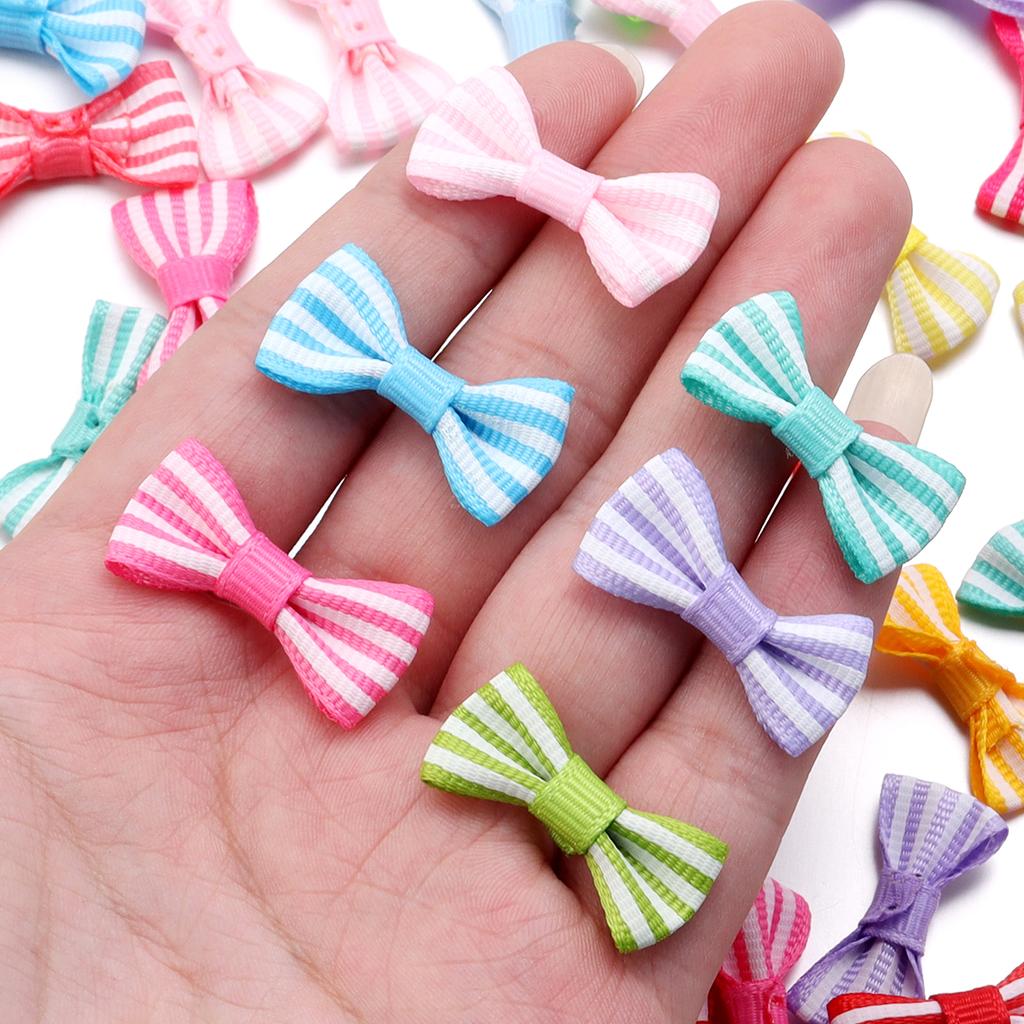50pcs/Lot Striped Bows Polyester Ribbon Bows Handmade Bows For Jewelry Making DIY Hair Clip Headband Clothing Crafts Decoration