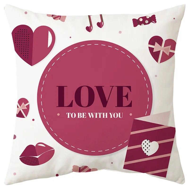 

Розовый чехол для дивана с принтом ко Дню святого Валентина, наволочка для домашней вечеринки, автомобильное постельное белье 40x40cm