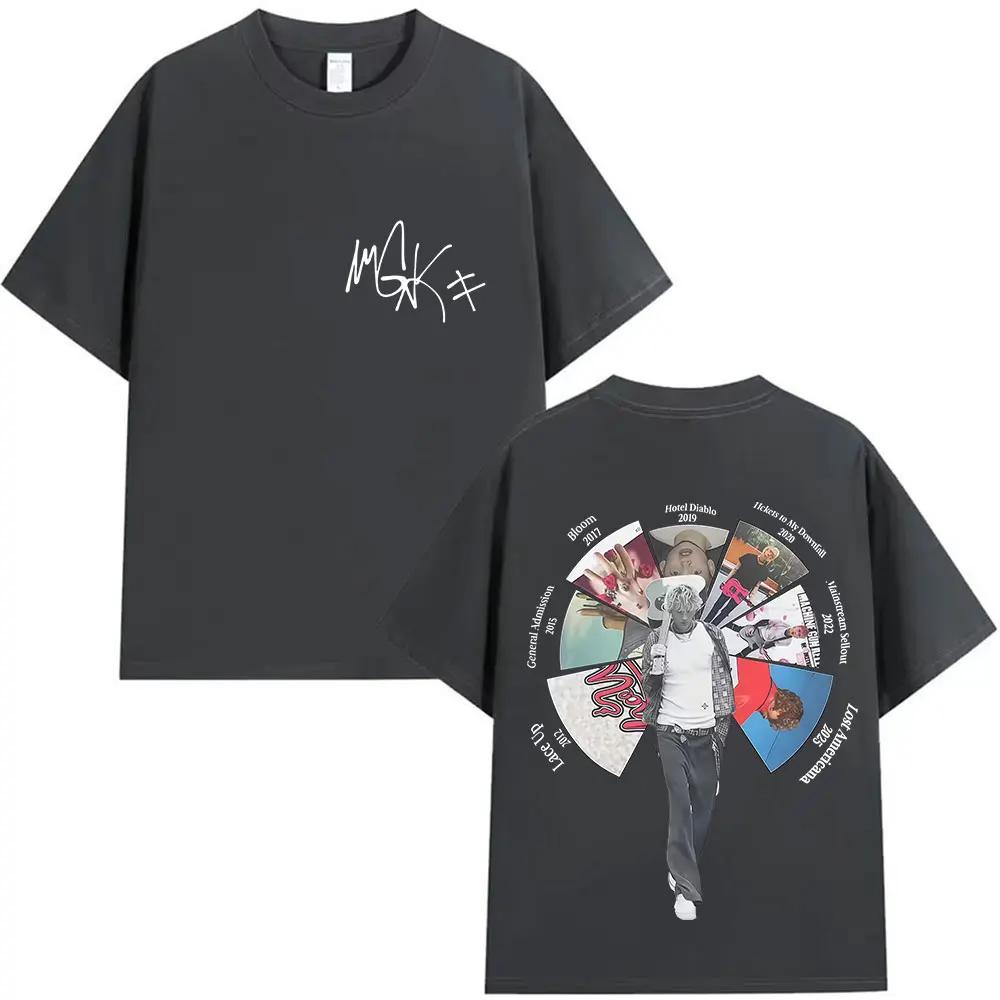 Custom Rapper MGK Lost Americana Tour Album 2025 Cover T Shirts Unisex Unisex Machine Gun Kelly Tshirts Hip Hop Oversized 100 Cott