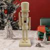 Christmas Decoration Wooden Nutcracker Statue Tabletop Ornament DIY Paintable Wooden Soldier Nutcracker Christmas Gifts For Kids