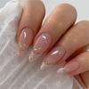 24 Pcs Wine Red Almond Press On Nails Medium Length Full Cover False Nail Tips Simple Wearable Manicure
