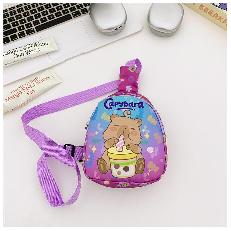 

Capybara Crossbody Printed Bag Children Cartoon Outdoor Leisure Bag Shoulder фіолетовий