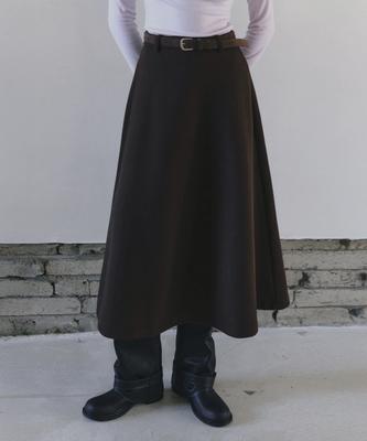 Teuwi Foret Flare Long Skirt (Belt Set)
