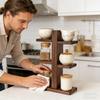 Handicraftsman Wood Seasoning Rack With Sturdy Base And Big Capacity For Various Bottle Sizes