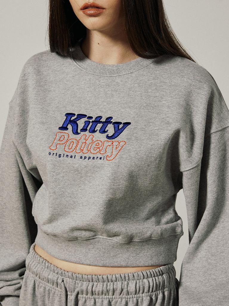KITTY POTTERY Kitty Pottery Logo Sweat Shirts [M/Grey]