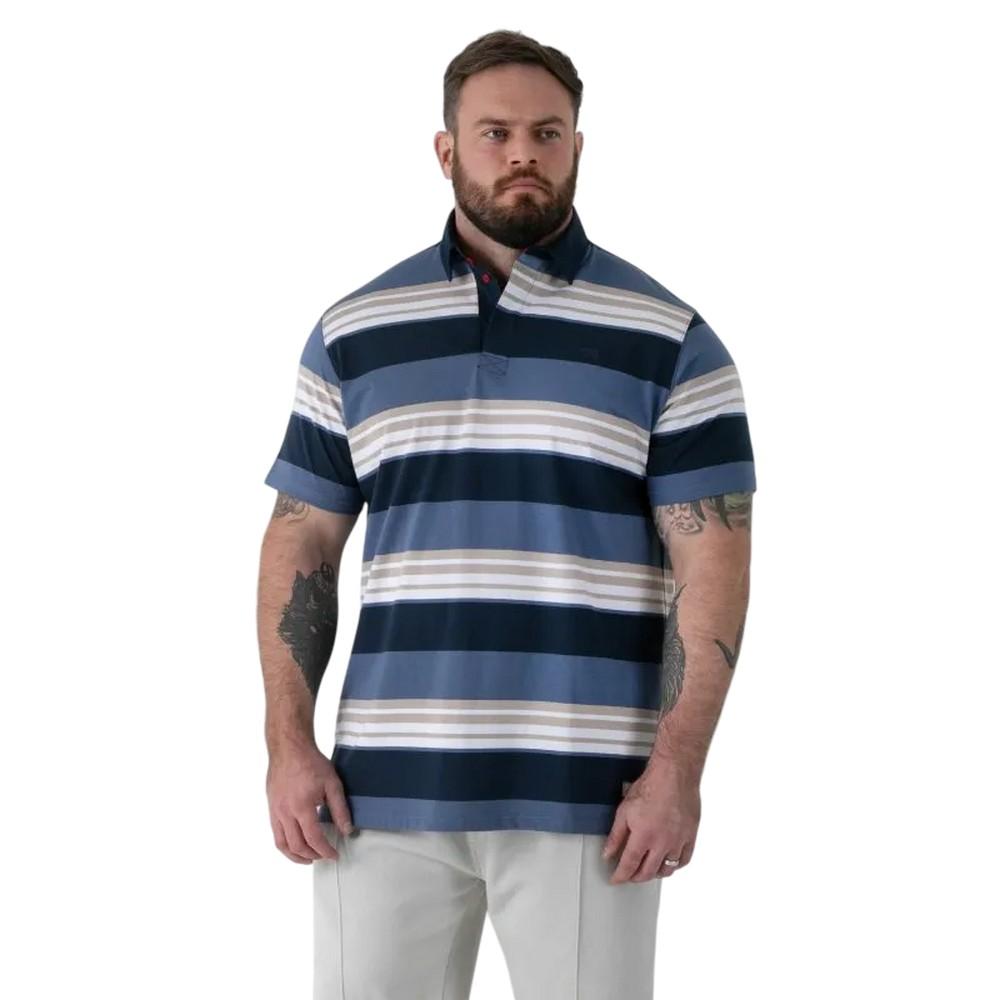 Duke Mens Willis D555 Stripe Kingsize Rugby Polo Shirt