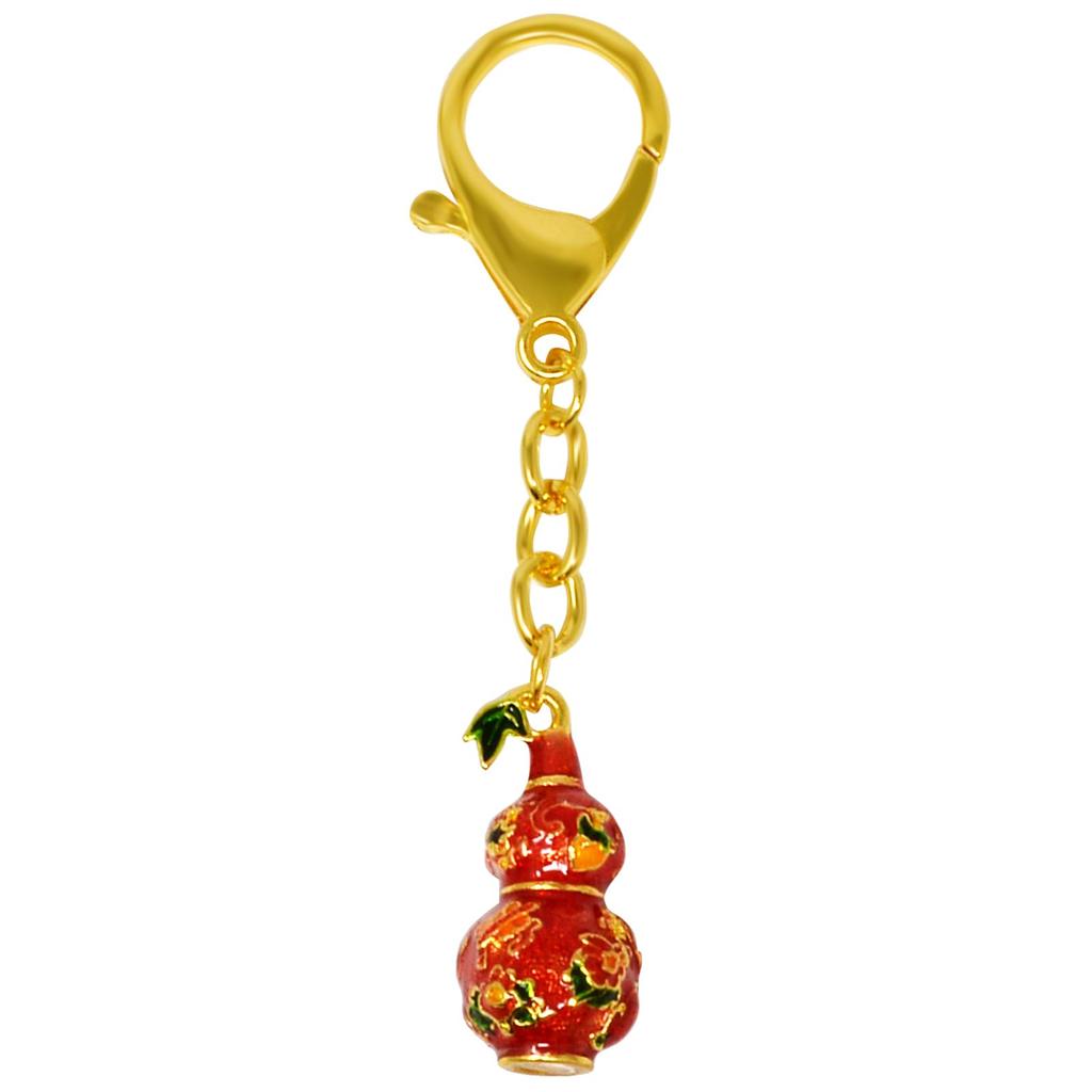 YISHUI Feng Shui Gourd Wallet Chain for Protection from and Inches Chain/Keychain Evil, Health, Longevity, Red, 3.30.6