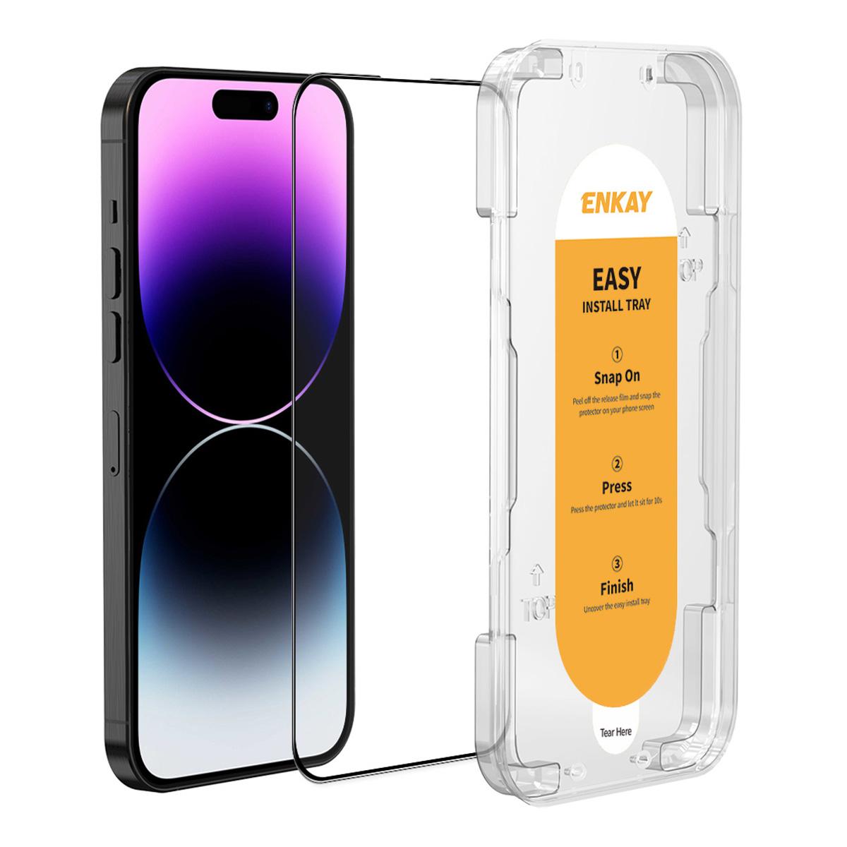 

ENKAY HAT PRINCE Full Glue Screen Protector for iPhone 14 Pro Film Silk Printing As Shown A