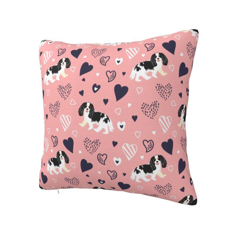 Custom Modern Cavalier King Charles Spaniel Cushion Cover for Sofa Velvet Cartoon Dog Pillow Case Bedroom Decoration
