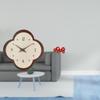 Elegant Silent Wall Clock And Chinese Year Paper Fan Decorations for Home Office Bedroom Kitchen