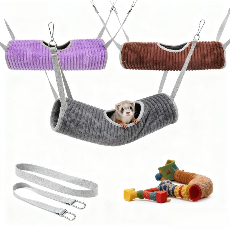 Hamster Plush Hammock Warm Rat Hammock for Rodents Ferret Hide Tunnel Rodent Squirrel Sugar Gliders Cage Rats Accessories