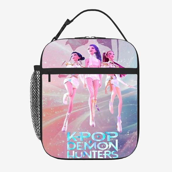 Elementary School Student Card Kpop Demon Hunter Thermal Insulation Bag Portable Outdoor Picnic Bag Children'S Lunch Box Bag Lunch Bag