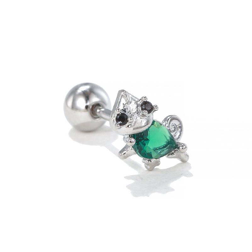 One Piece Zirconia Flowers Princess Geometry Piercing Screw Stud Earrings for Women Girls Fashion Jewelry In Summer
