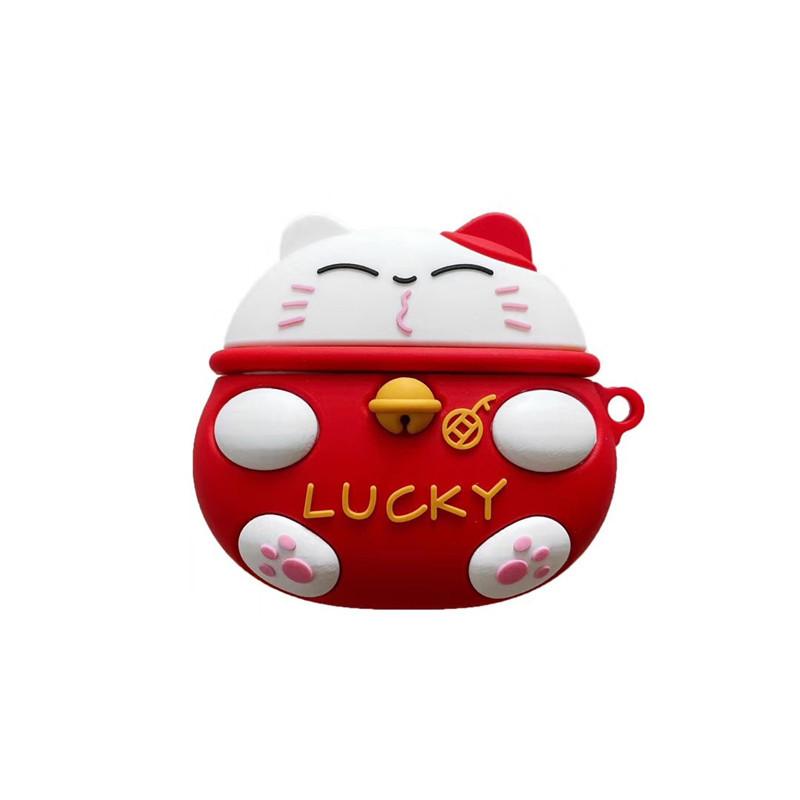 Cute Lucky Cat AirPods Pro Apple Bluetooth headset case 1/1/1 generation cartoon silicone protective cover
