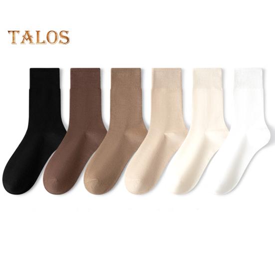 Women's Retro Mid-Calf Socks Warm Crew Socks Solid Color Cozy Stacking Socks No Pilling Soft Long Socks for Fall Winter