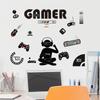 Level Up Gamer Zone Cartoon Gaming Theme Wall Decals Puzzle Game Character Cool Boy Vinyl Stickers Home Decoration For Kids Room