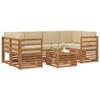 Outdoor Sofa Set 7 pcs Natural and Beige Solid Acacia Wood