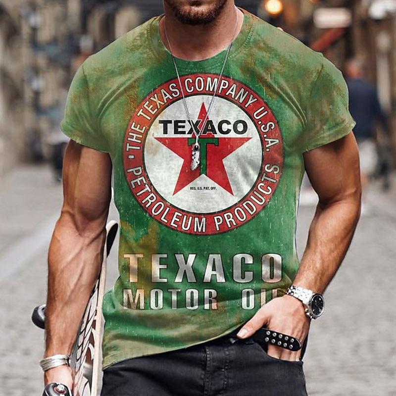 Men's Graphic Color Block Letter T shirt Distressed T Shirt Short Sleeve T shirt 3D Print Crew Neck