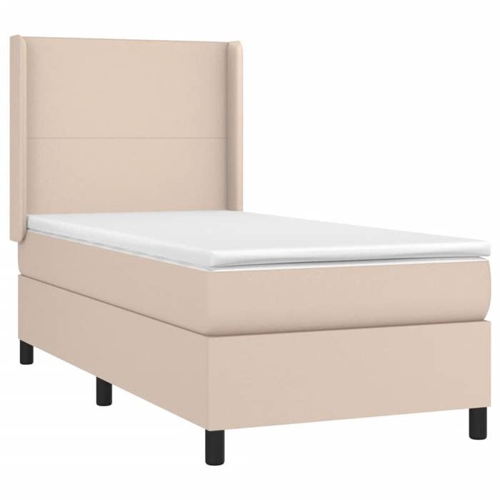 3132362 vidaXL Divan Bed with Mattress Cappuccino 90x200 Cm