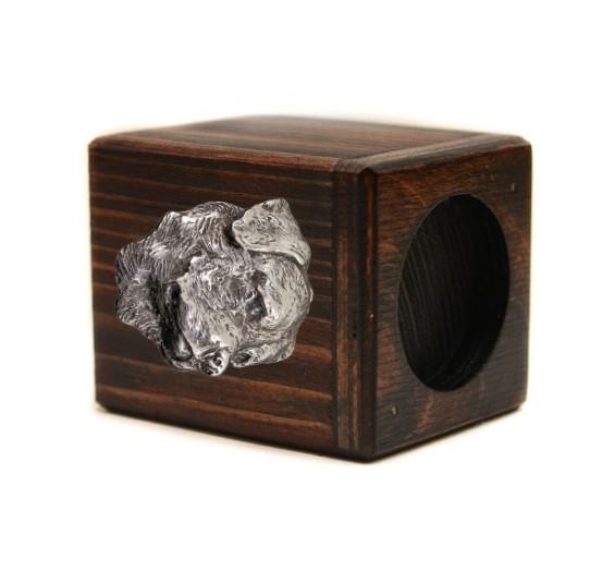 Rottweiler, Rott, Rottie II - wooden candle holder with a dog, a unique souvenir after losing a dog, a handicraft from the Art-Dog brand