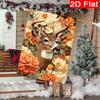 2D Flat, 2D Flat-1pc, Featuring Deer And Floral Designs for Autumn - a Double-Sided Garden Flag Measuring  Perfect for Courtyard And Outdoor Decoratio